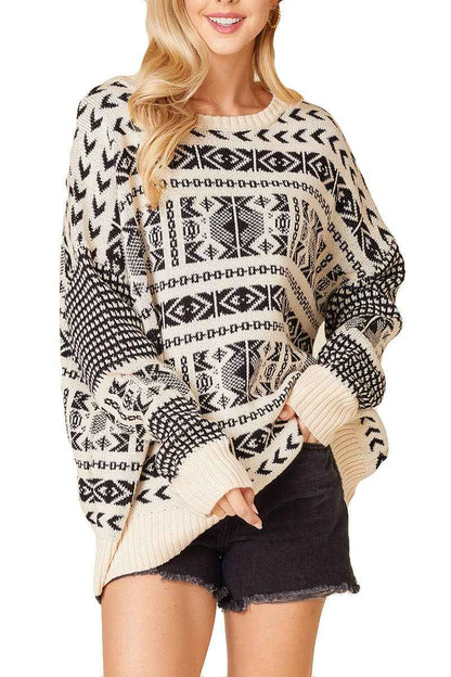 Patterned Sweater Top