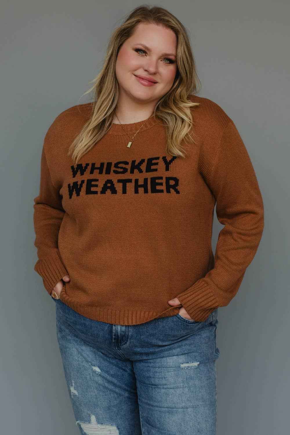 XXL Brown Whiskey Weather Sweater