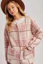 SNAP BUTTON UP ROUND NECK JACKET