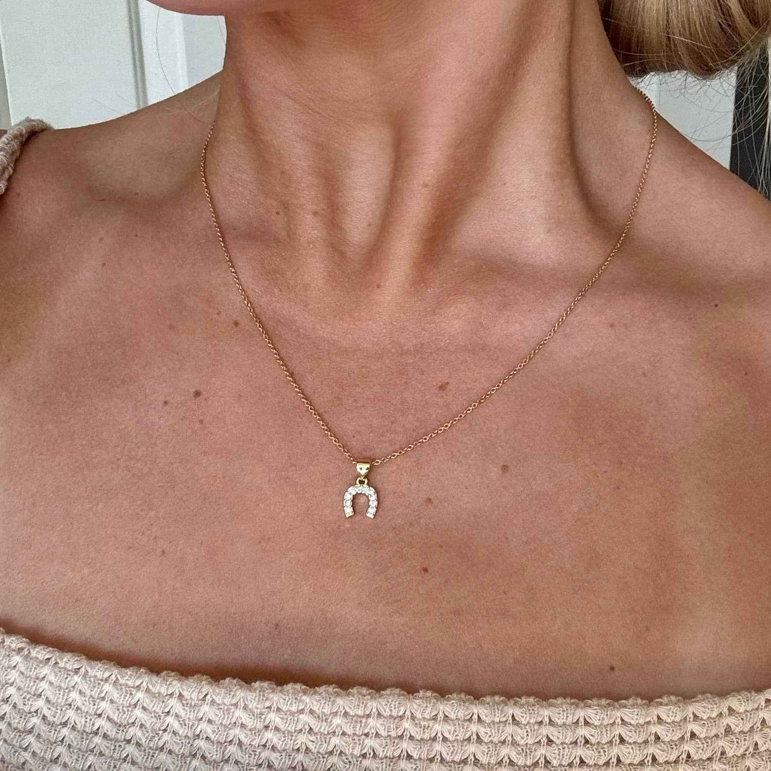 LUCKY HORSESHOE NECKLACE | gold | cowgirl necklace