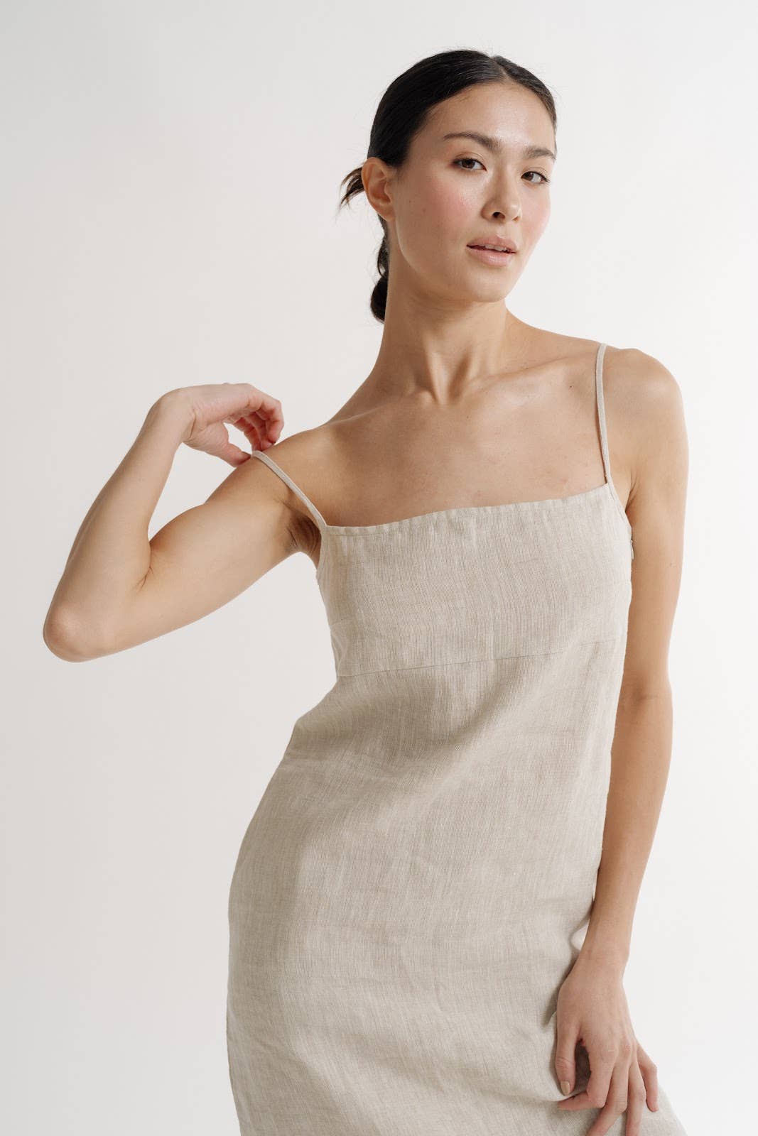 Organic Linen Mini Dress - The Envy Co - Shop The Envy Co - Organic mini dress - linen mini dress - neutral color dress - summer linen dress - summer mini dress - summer dress