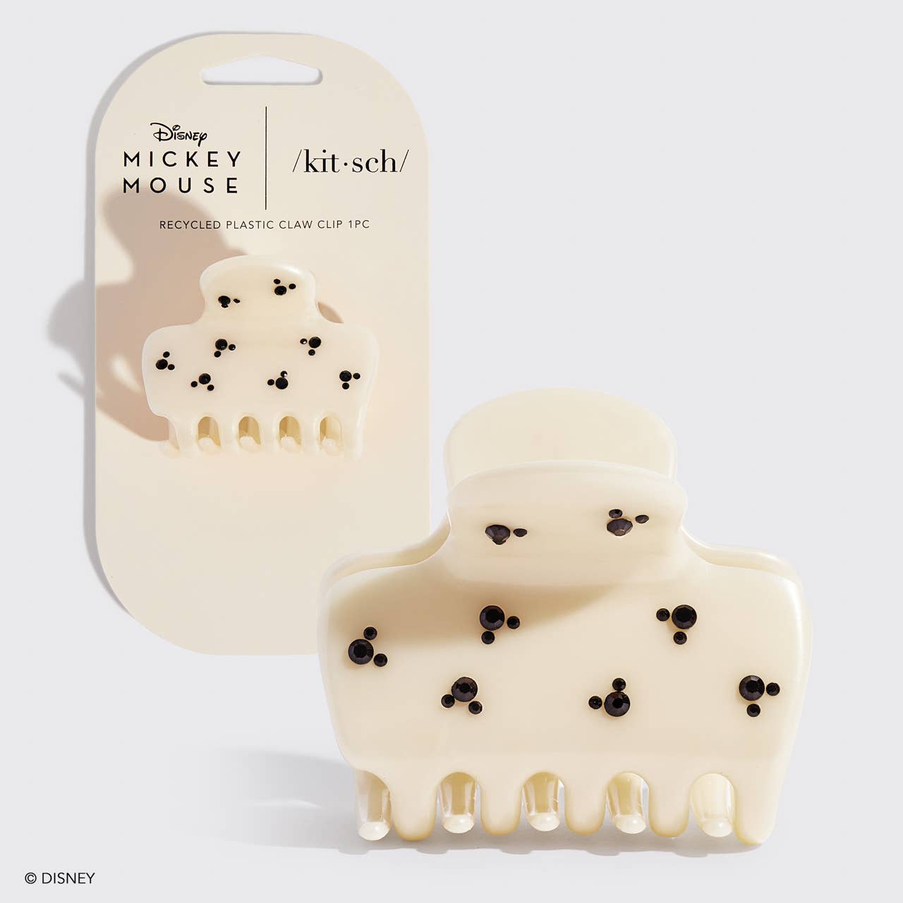 Kitsch & Mickey and Minnie Recycled Puffy ClawClip 1pc-Cream - The Envy Co